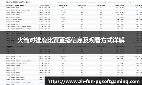 火箭对雄鹿比赛直播信息及观看方式详解